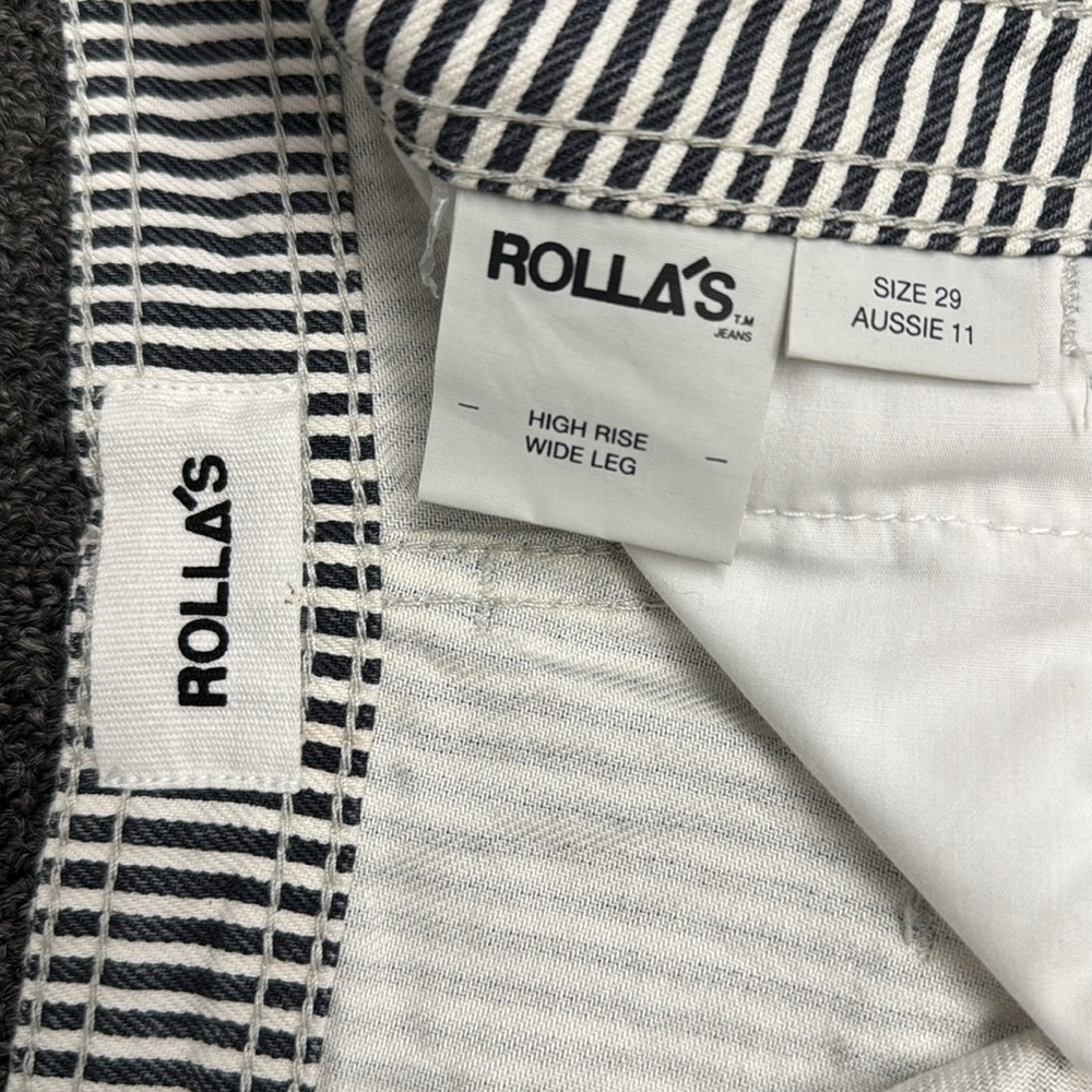 Striped Wide-Leg Women’s Pants - Black & White - Picture 3 of 4